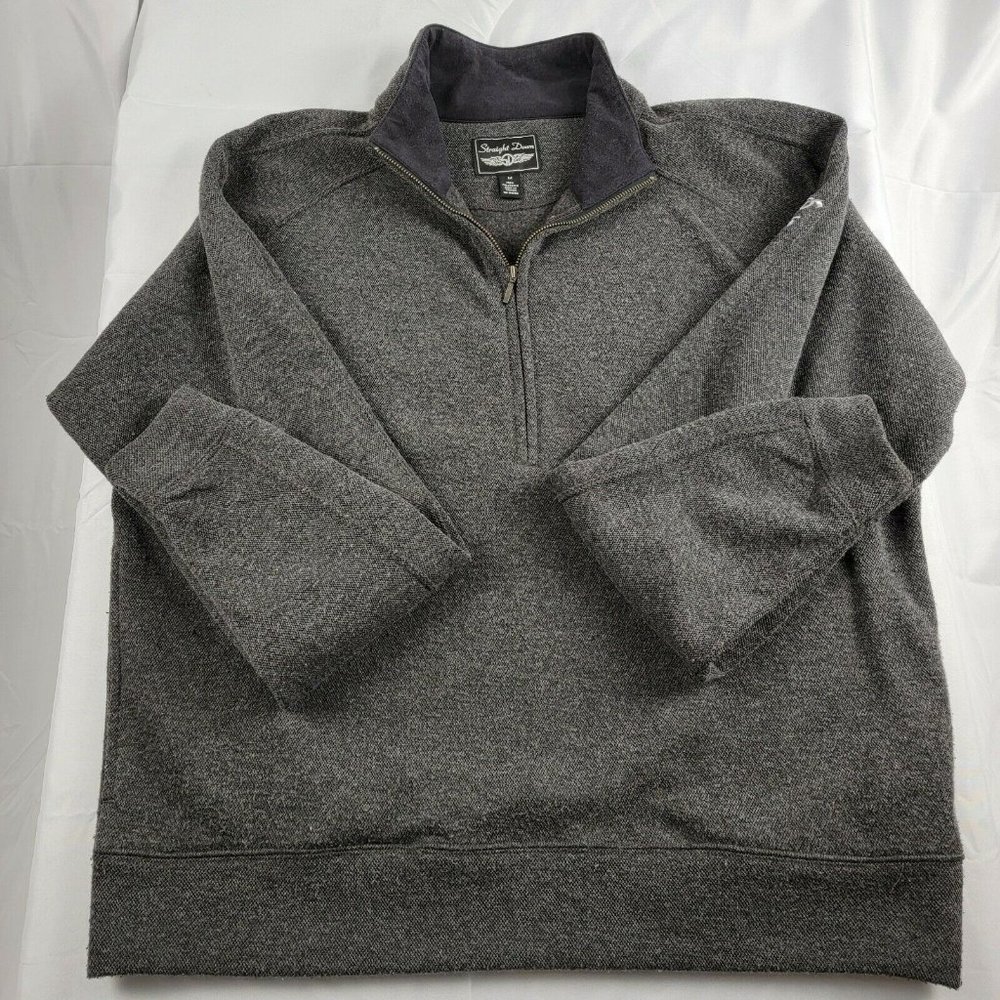 Straight Down Golf Jacket 1/4 Zip Gray Mens Size M 1909 Logo on Sleeve